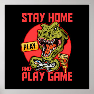 Stanna hemma och Poster spel - Dinosaur