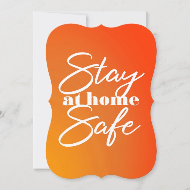 Stanna hemma Säkert Tack Kort (Framsida)