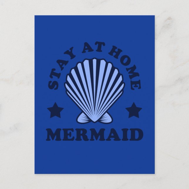 Stanna hemma-Sjöjungfrun Vykort (Framsida)