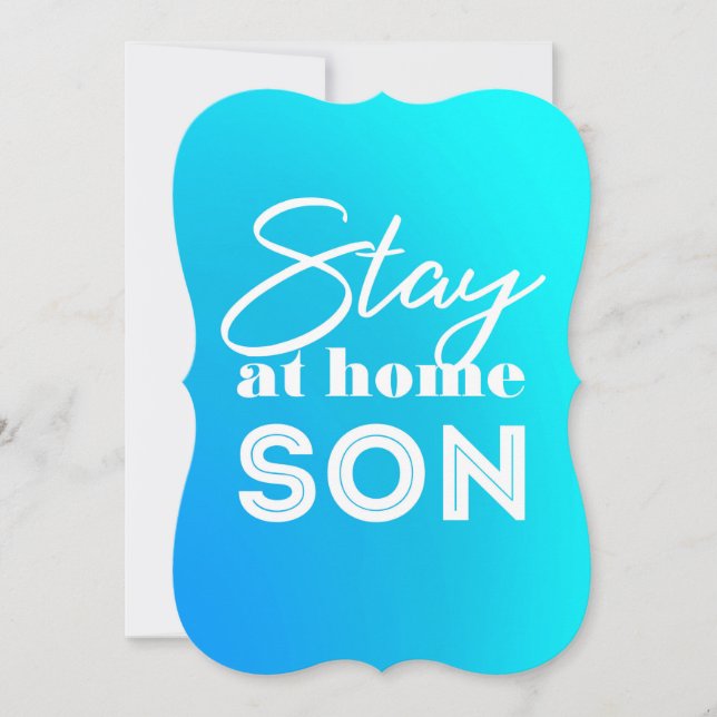 Stanna hemma Son Tack Kort (Framsida)