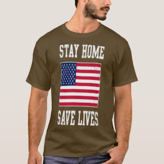Stanna hemma Spara Lives USA Covid T Shirt