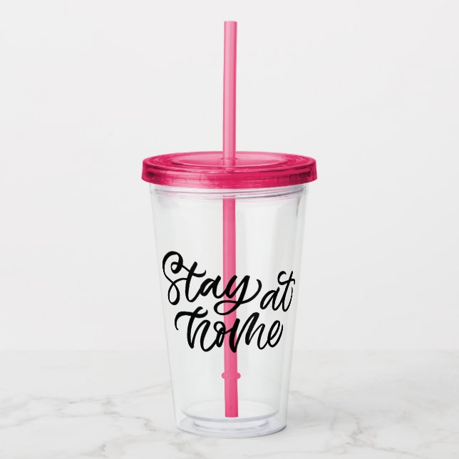 Stanna hemma| Teckensnitt för Finare Take Away Mugg (Framsida)