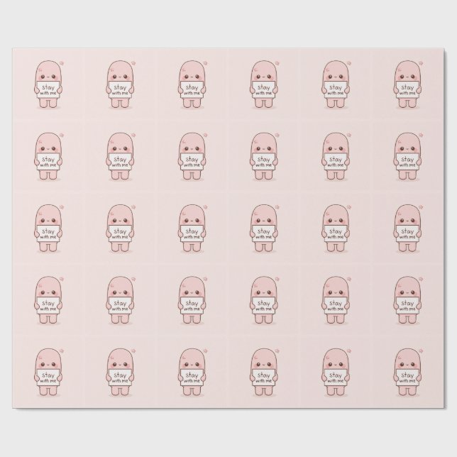 Stanna Hos Mig Estetisk Citat Design Romantisk Presentpapper (Platt)
