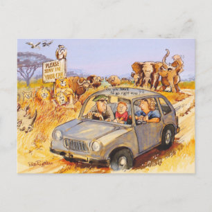 Stanna i bilen! vykort