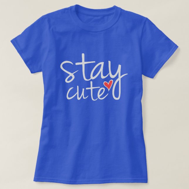 Stanna i Cute Women's Tee, Grått Tee (Design framsida)