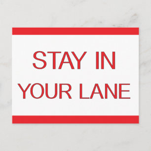 Stanna i ditt Lane Funny Traffic Road Sign Vykort