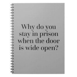 Stanna i fängelsofferten anteckningsbok med spiral