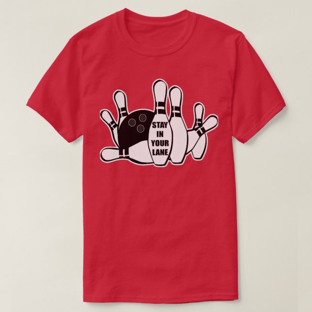 Stanna i Lane Bowling Bowlareare Boll T Shirt (Design framsida)