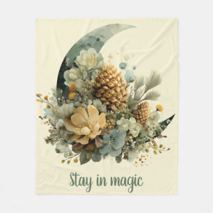 Stanna i Magic Winter Måne Design Fleecefilt