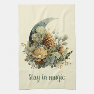 Stanna i Magic Winter Måne Design Kökshandduk