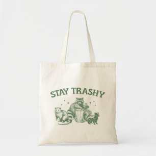 "Stanna i Trashy" Funny Raccoon Tygkasse