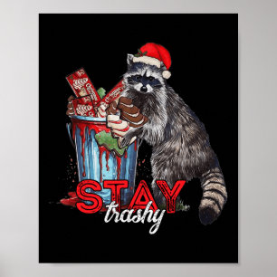 Stanna i Trashy jul Raccoon Julafton Sopor Panda R Poster