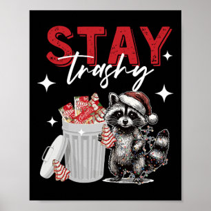 Stanna i Trashy jul Raccoon Julafton Sopor Panda R Poster