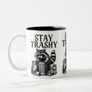 Stanna i Trashy Raccoon Två-Tonad Mugg