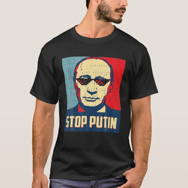Stanna i Ukraina och stötta Ukraina som jag står m T Shirt (Framsida)