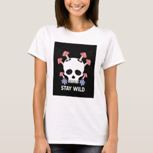 Stanna i Vildens skallsvamp svg, Stil Human Skull T Shirt