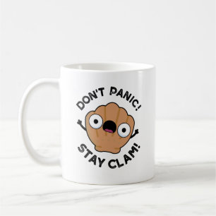 Stanna inte Clam Funny Animal Pun Kaffemugg