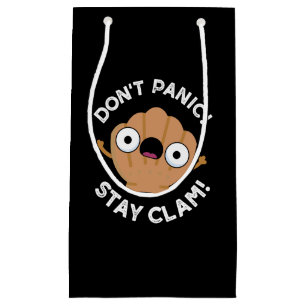 Stanna inte Clam Funny Animal Pun Mörk BG