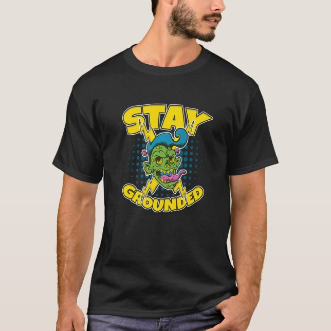 Stanna jordad elektrisk Lineman T Shirt (Framsida)