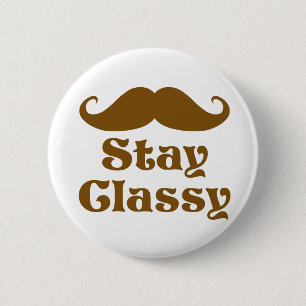 Stanna klassens Mustache Knapp