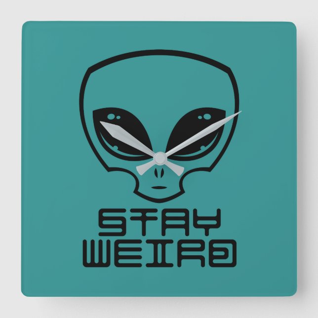 Stanna Konstig Alien Huvud Fyrkantig Klocka (Framsida)
