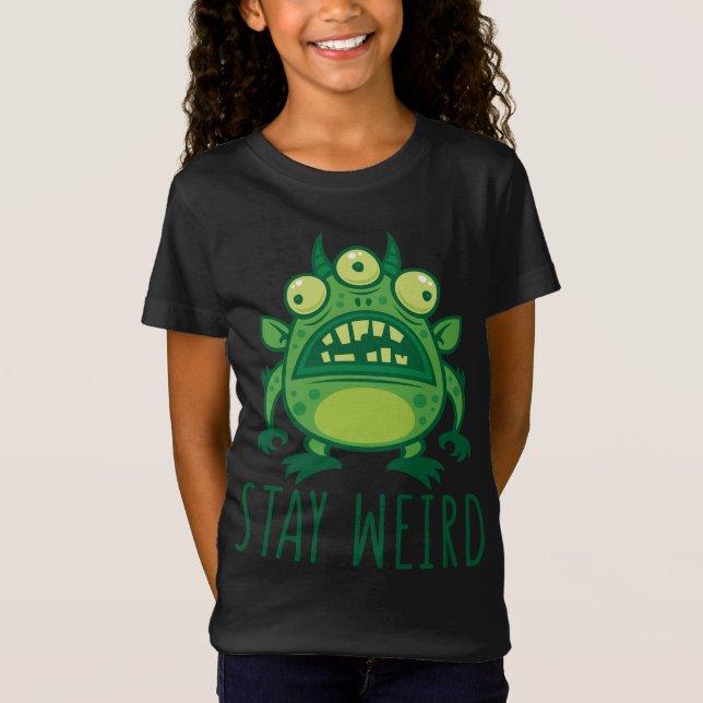 Stanna Konstig Alien Monster T Shirt (Framsida)
