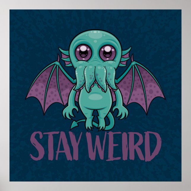 Stanna Konstig Cute Cthulhu Monster Poster (Framsidan)