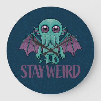 Stanna Konstig Cute Cthulhu Monster Stor Klocka