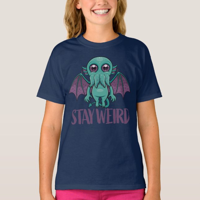 Stanna Konstig Cute Cthulhu Monster T Shirt (Framsida)