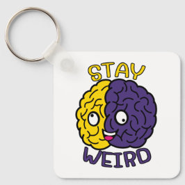 Stanna Konstig - Goofy Ansikte Brain Nyckelring