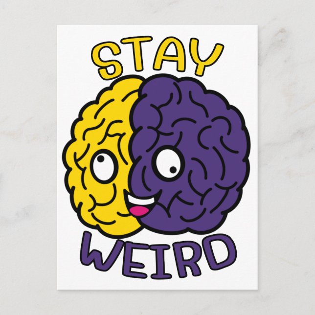 Stanna Konstig - Goofy Ansikte Brain Vykort (Framsida)