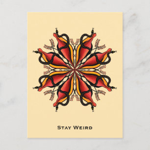 Stanna Konstig - Goth Snakes Flower Tattoo Stil Vykort