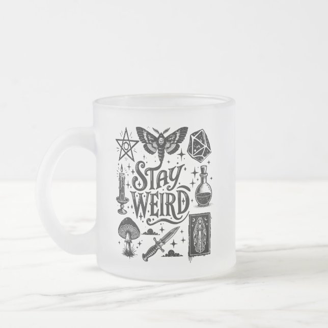 Stanna Konstig Goth Witchy Vibes Frosted Mugg (Vänster)