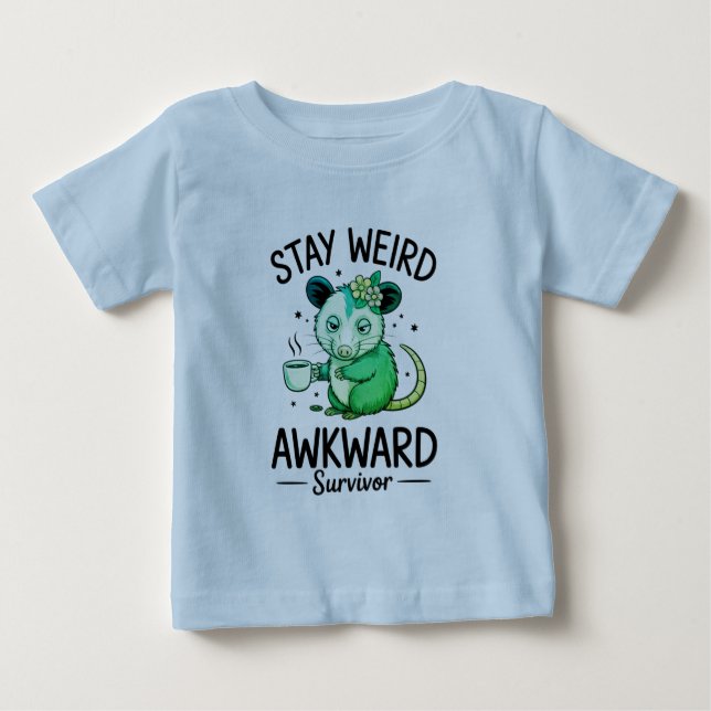 Stanna Konstig Klumpig Överlevare Design T Shirt (Framsida)