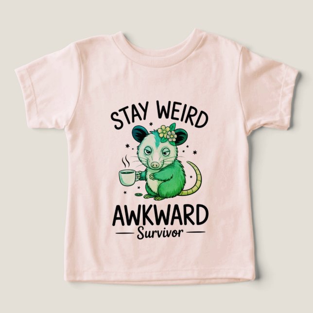 Stanna Konstig Klumpig Överlevare Design T Shirt (Design Framsida)