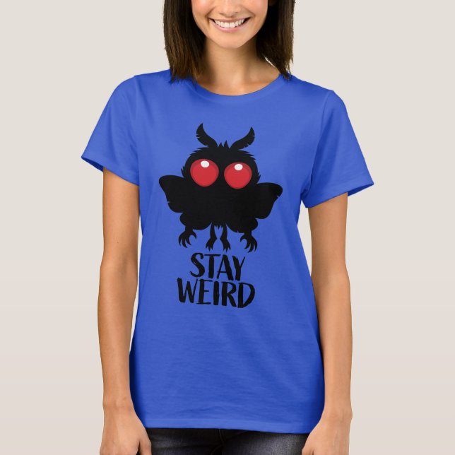 Stanna Konstig Kuslig Söt Mothman Kryptid T Shirt (Framsida)