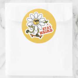 Stanna Konstig Skateboarding-Daisy Runt Klistermärke