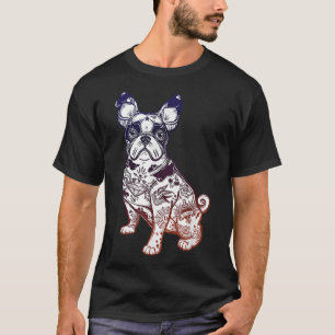 Stanna Konstig - Vintage Fransk Bulldog Tattoo Pet T Shirt