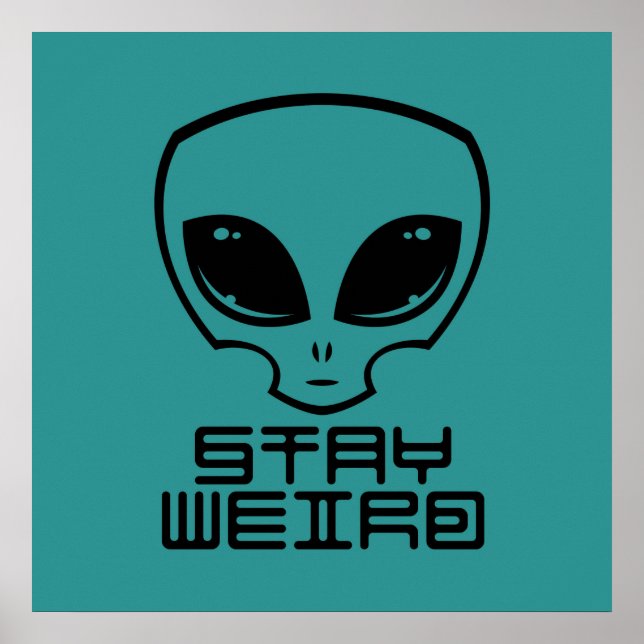 Stanna Konstigen Alien Head Poster (Framsidan)