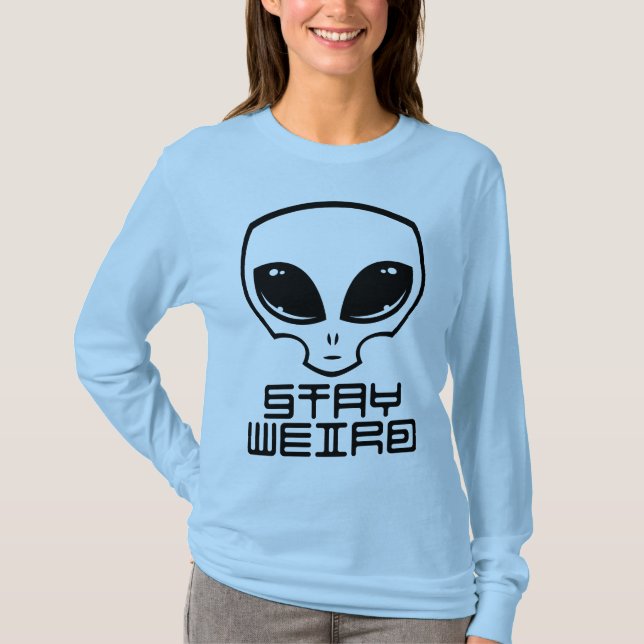 Stanna Konstigen Alien Head T Shirt (Framsida)