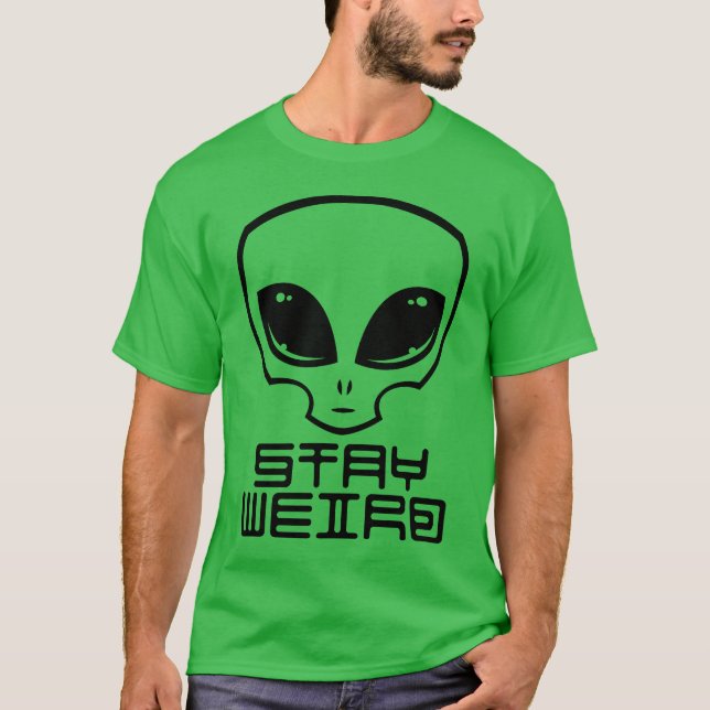 Stanna Konstigen Alien Head T Shirt (Framsida)