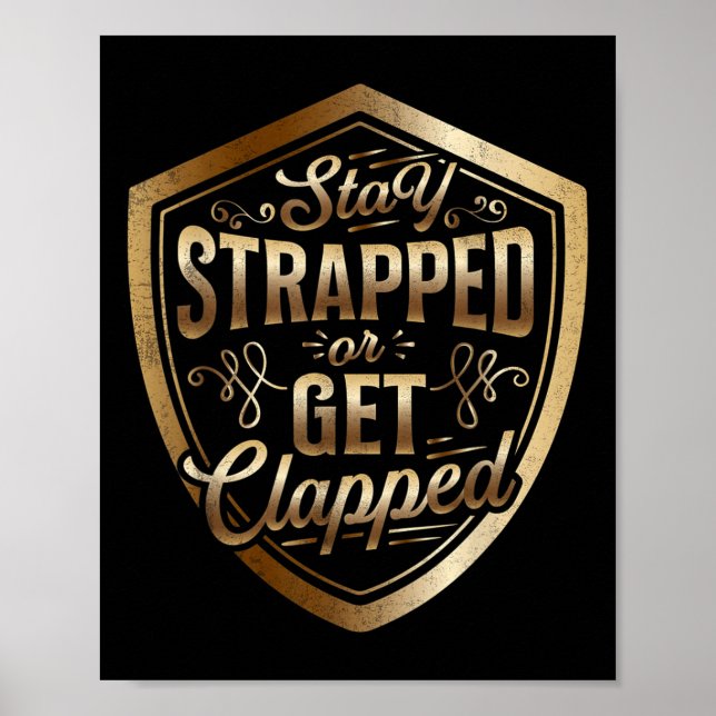 Stanna kvar eller få klappat Sol Tzu citerat konst Poster (Framsidan)