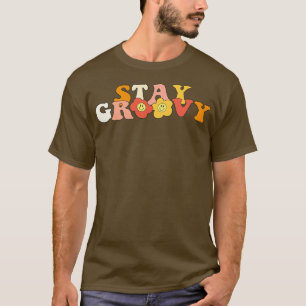 Stanna kvar hos Retro Blommigt Smile Ansikte Menta T Shirt