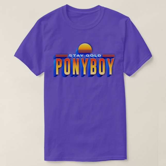 Stanna kvar i Guld Ponyboy Retro Gift T Shirt (Design framsida)