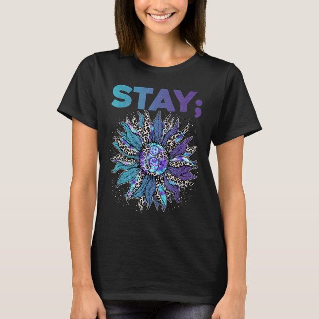 Stanna kvar på Semiolon Leopard Solrossjukede Prev T Shirt (Framsida)