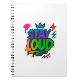 Stanna Loud Graffiti Neon Artwork Anteckningsbok
