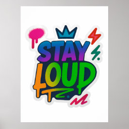 Stanna Loud Graffiti Neon Artwork Poster