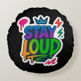 Stanna Loud Graffiti Neon Artwork Rund Kudde