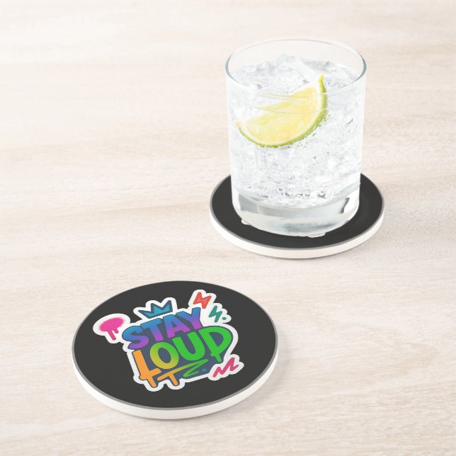 Stanna Loud Graffiti Neon Artwork Underlägg (Sidan)