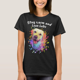 Stanna Lugn och Kärlek Labs Rädding Hund Labrador T Shirt